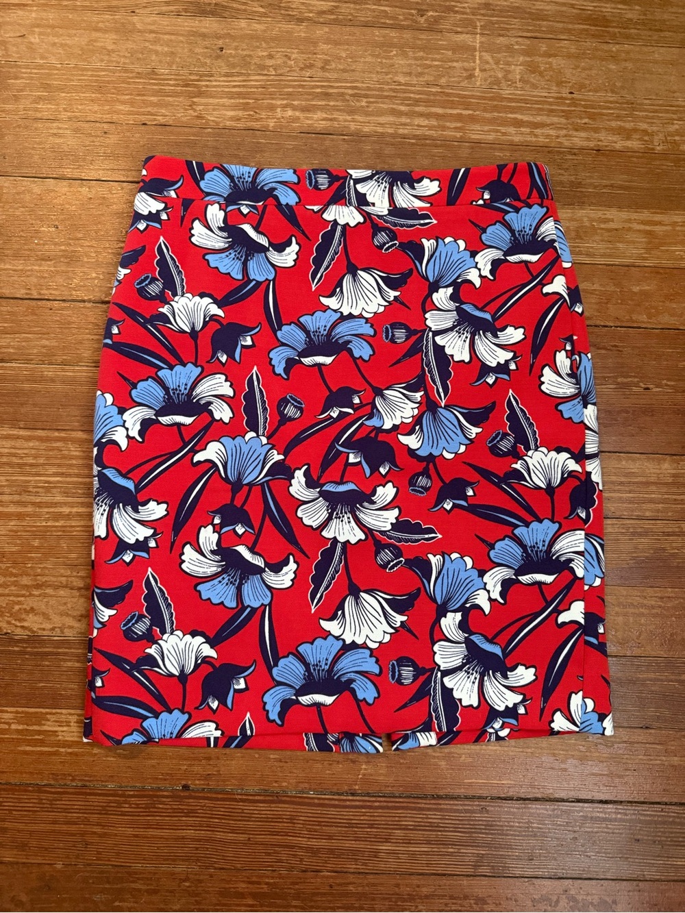 J.Crew Women’s Floral Red Pencil Skirt Size 6
